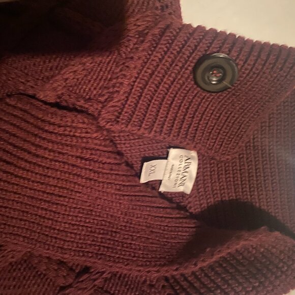 Armani Collezioni Men's Maroon Sweater. Size XXL - Picture 6 of 10